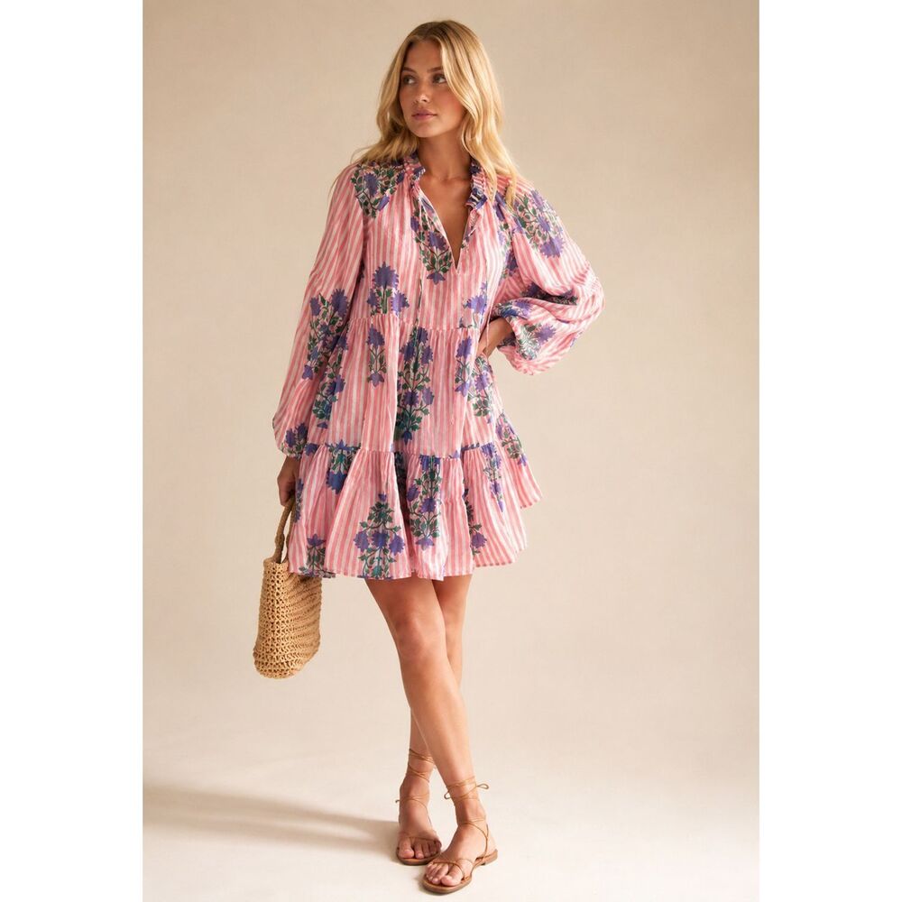NWT Oliphant balloon sleeve dress in Jaipur peach XS, $268